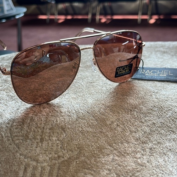 Brand New Rachel Roy Aviator Sunglasses Mirrored Rose Gold Tone Rimless - Picture 10 of 16